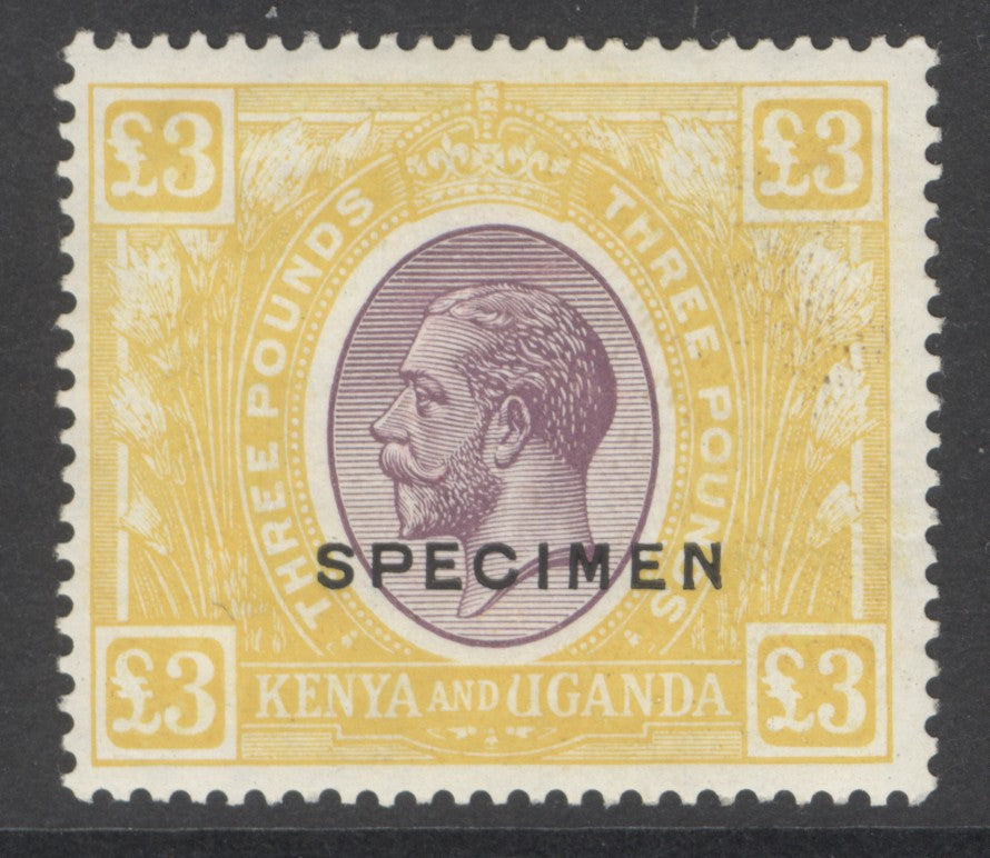SG 97s KUT 1922-27. £3 purple & yellow. A fine fresh lightly mounted mint example CAT £475