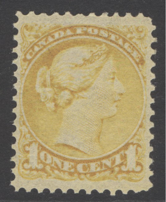 SG 75 Canada 1870-90. 1c bright yellow. Very lightly mounted mint CAT £50