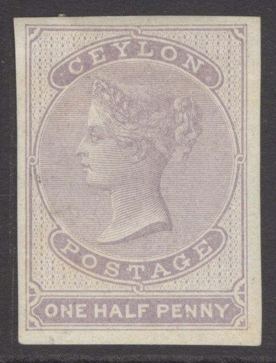 SG 17 Ceylon 1857-64. ½d dull mauve. A fine fresh mounted mint example. 4 fine margins CAT £190