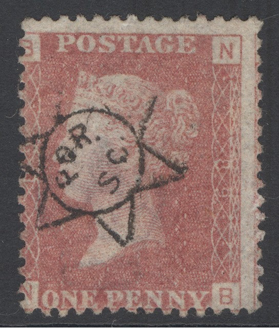 SG 43 1d rose-red plate 89. Very fine used with a Portsmouth sorting carriage star postmark