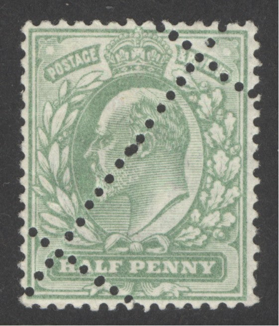SG 217 ½d pale yellow-green, grossly misperfed. Unmounted mint