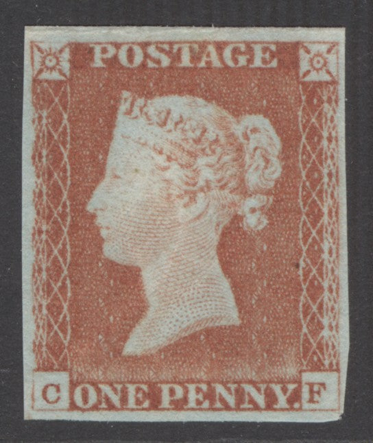 SG 9 1d pale red-brown lettered CF. A fine fresh unmounted mint example. 4 good to large margins