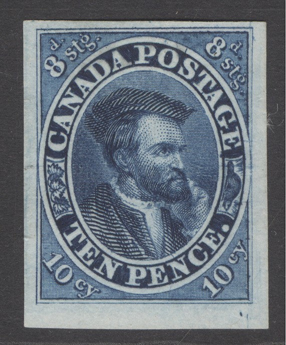 Colony of Canada 1857. 10d plate proof on India paper in the issued colour. Very fresh. A lovely example