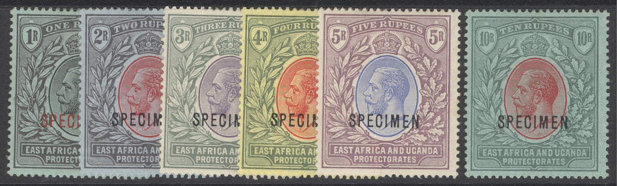 SG 53-58 EA&U 1912-21. 1r-10r overprinted specimen. Fresh mounted mint examples