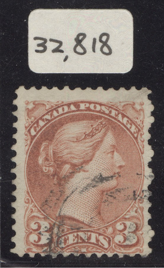 SG 79a Canada 1870-88. 3c Indian-red, perf 12½. Very fine used with light corner target cancellation. Clear BPA cert...
