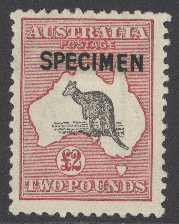 SG 45s Australia 1915-27. £2 black & rose, overprinted specimen. Lightly mounted mint