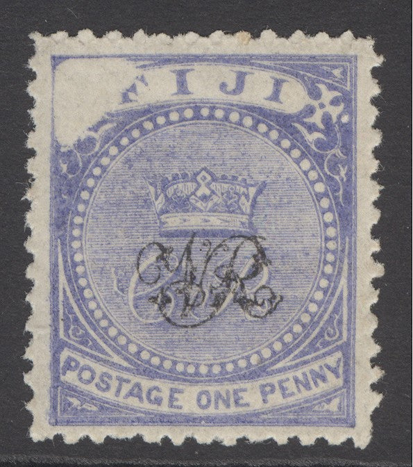 SG 31b Fiji 1876-77. 1d blue variety ‘void’ corner. A fine unmounted mint example CAT £750