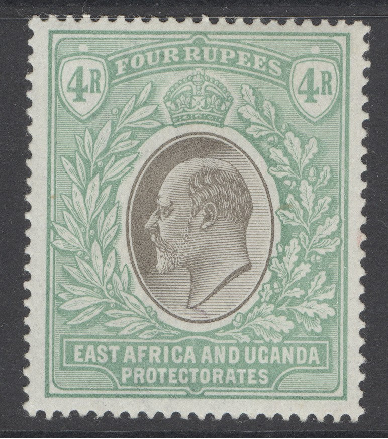 SG 29 EA&U 1904-07. 4d grey & emerald-green. Very lightly mounted mint, good colour & well centred CAT £180