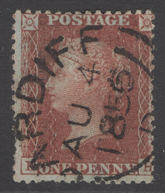 SG 29 1d red-brown plate 32. Very fine used with a Cardiff, Aug 4th 1856 CDS.