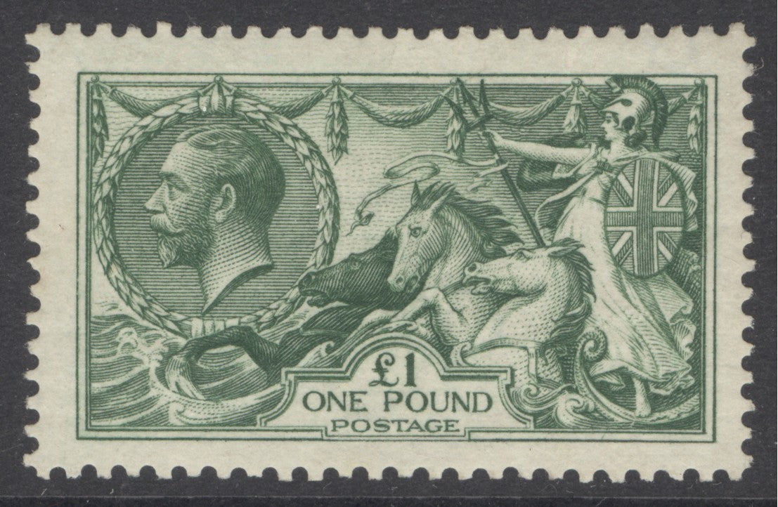 SG 403 £1 deep green. Fine unmounted mint, well centred (spec N72/2) CAT £6500