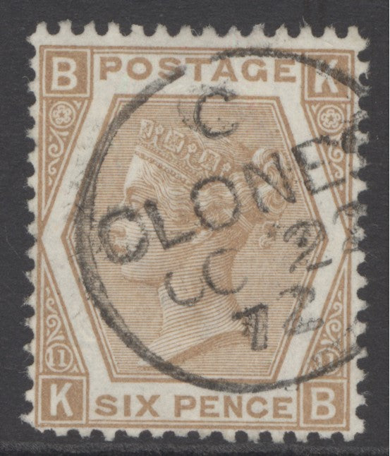 SG 122a 6d chestnut. Very fine used with a Mount Ephraim CDS, Sept 14th 1872