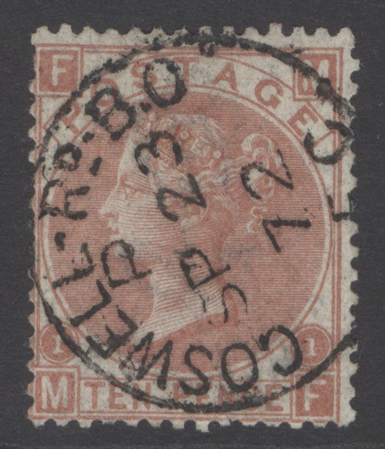 SG 112 10d red-brown. Very fine used with a Goswell, Sept 23rd 1872 CDS