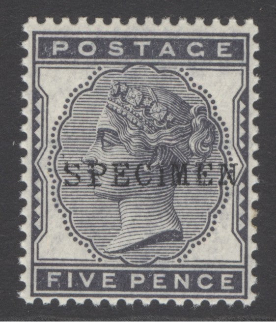 SG 169 5d indigo overprinted specimen. A pristine unmounted mint example CAT £160