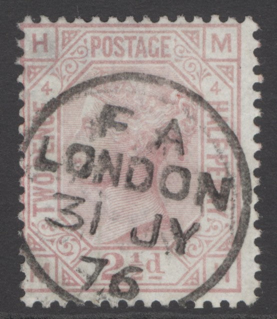 SG 141 2½d rosy-mauve plate 4. Very fine used with London CDS, 31st July 1876