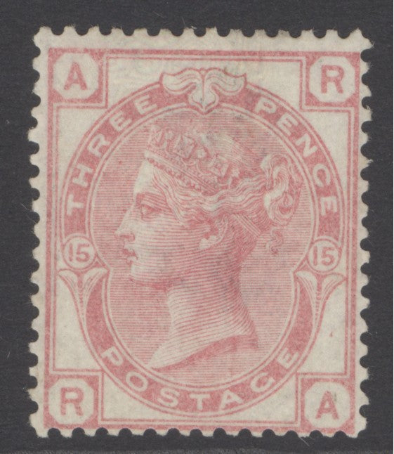SG 143 3d rose plate 15. Fine unmounted mint example CAT £300