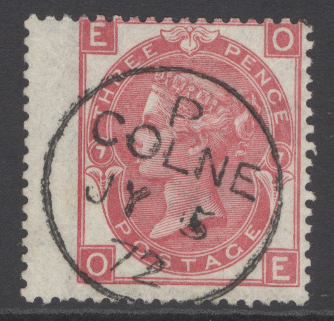 SG 102 3d deep rose plate 7. Very fine used with a Colne CDS, July 5th 1872