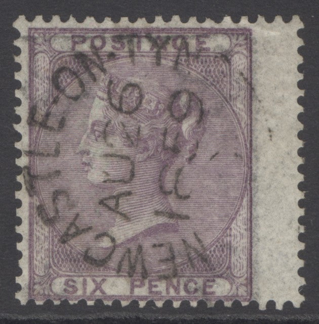 SG 68 6d lilac. Very fine used with an open Newcastle-on-tyne CDS, Aug 26th 1859