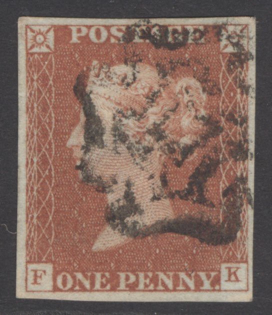 1841 1d red-brown plate 43. Very fine used with a distinctive Norwich Maltese cross. 4 neat margins CAT £450