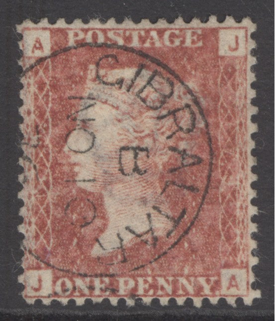 SG 43 1d rose-red plate 170. Very fine used with a Gibraltar, Nov 10th 1875 CDS