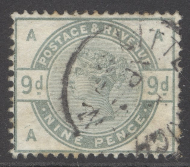SG 195 9d dull green. Very fine used with a Littleborough CDS. Good colour & centring CAT £350