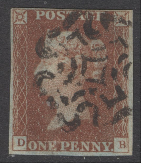 SG B1ta1 1d red-brown cancelled with a distinctive Wotton-under-edge Maltese cross. Very fine used. 4 margins CAT £4500