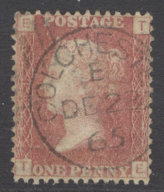 SG 43 1d rose-red plate 98. Very fine used with Colchester CDS, 22nd Dec 1865