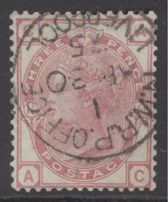 SG 143 3d rose plate 16. Very fine used with a Liverpool CDS, April 30th 1875