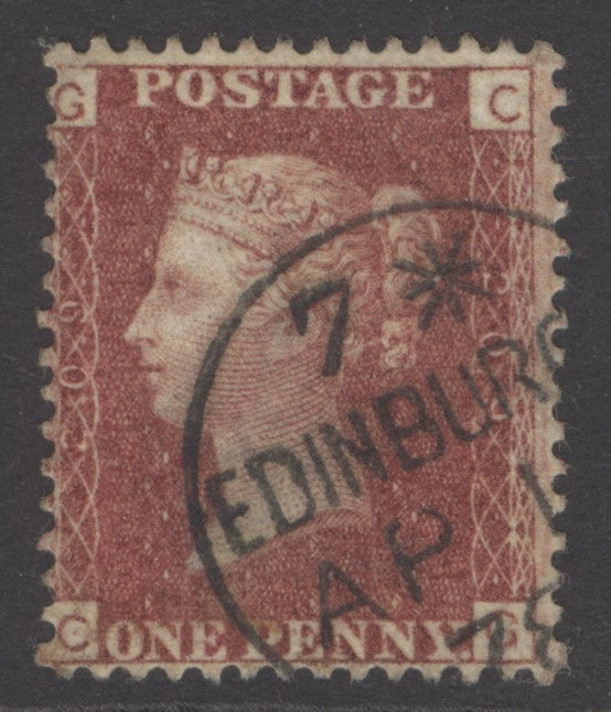 SG 43 1d rose-red plate 209. Very fine used with an Edinburgh, April 1878 CDS