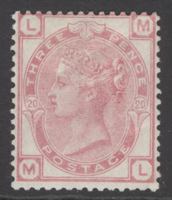 SG 144 3d rose plate 20 watermark spray. Fine mounted mint CAT £600