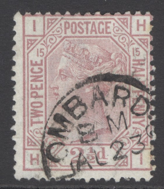 SG 141 2½d rosy-mauve plate 15. Very fine used Lombard CDS