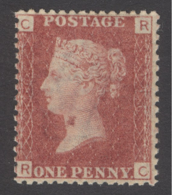 SG 43 1d rose-red plate 116 lettered RC. A fine unmounted mint example CAT £80