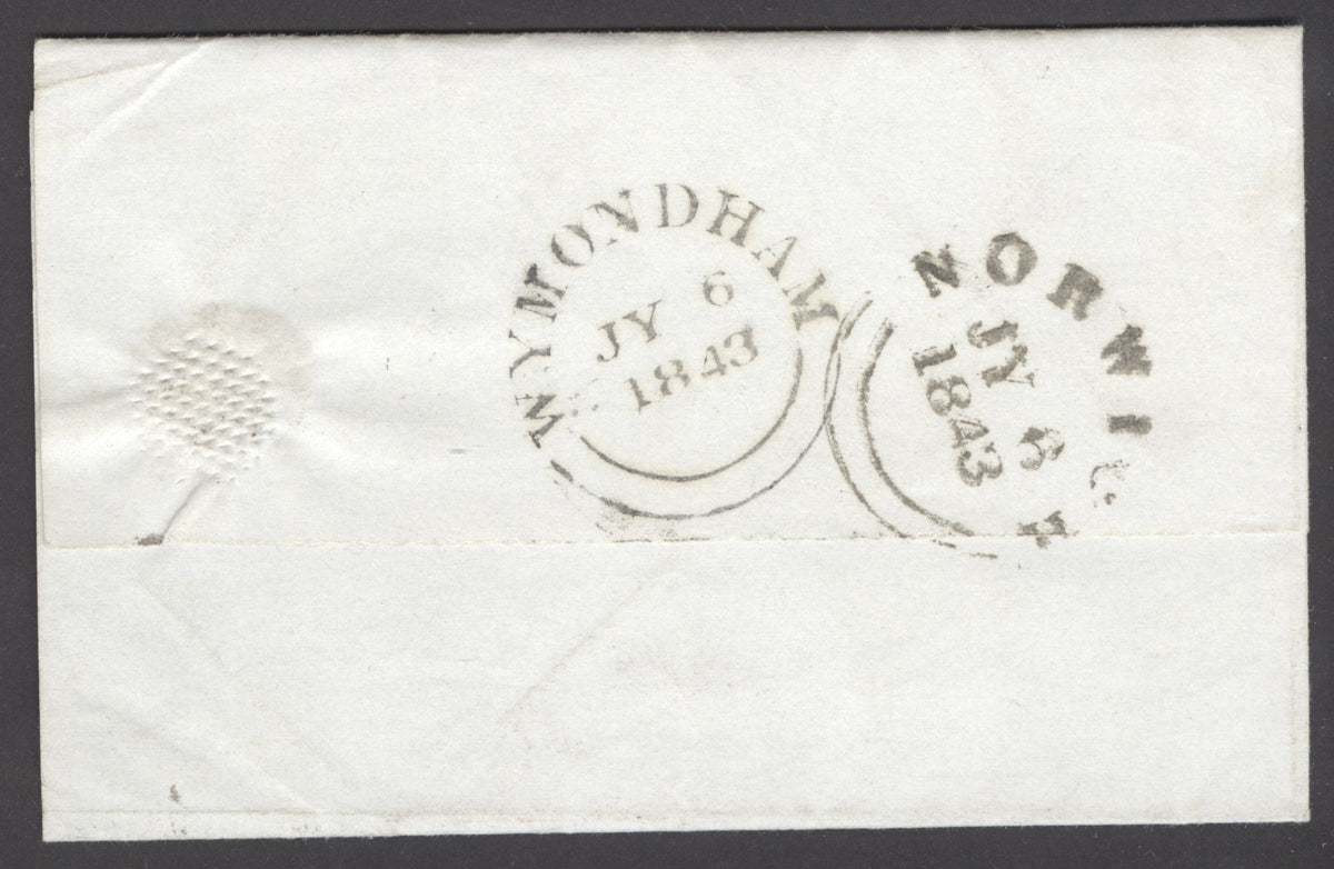 SG 8 1d red-brown on cover lettered LJ. Very fine used with the distinctive Norwich Maltese cross. 4 close to large margins CAT £1250. UPA cert