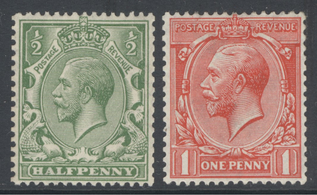 SG 397/398. 1913 ½d & 1d. Fine fresh lightly mounted mint example with good centring & perfs CAT £320
