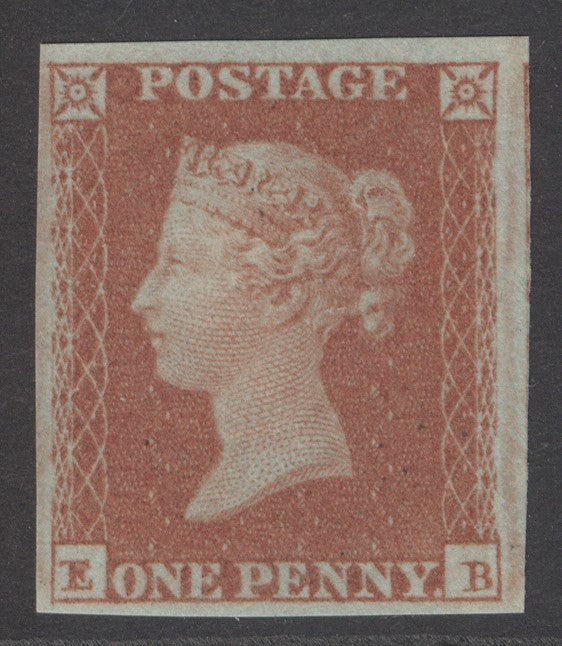 SG 8 1d red-brown lettered EB. A fine fresh unmounted mint example with fine/large margins CAT £400