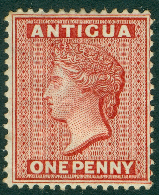 SG 17 Antigua 1876. 1d lake-rose, watermark crown CC, perf 14. Mounted mint CAT £225
