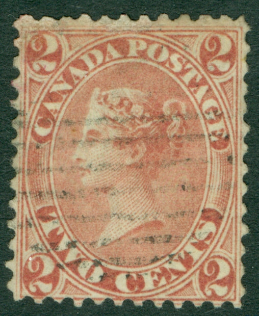 SG 44 Canada 1864. 2c perf 12, rose-red. Very fine used CAT £225