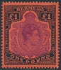 SG 121e Bermuda 1938-53 £1 bright violet and black/scarlet. Perf 13, unmounted mint