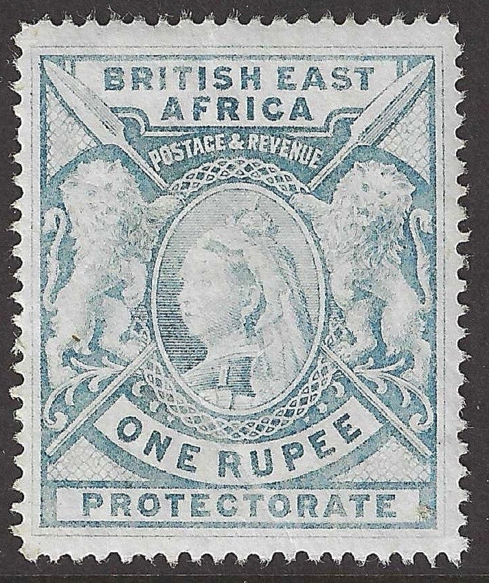 SG 92 British East Africa 1897-1903. 1r grey blue. A fresh mint example without gum.CAT £130