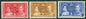SG 115/117 Bechuanaland 1937 Coronation set of 3 'perf' specimen (horseshoe). Fine fresh mounted mint CAT £140