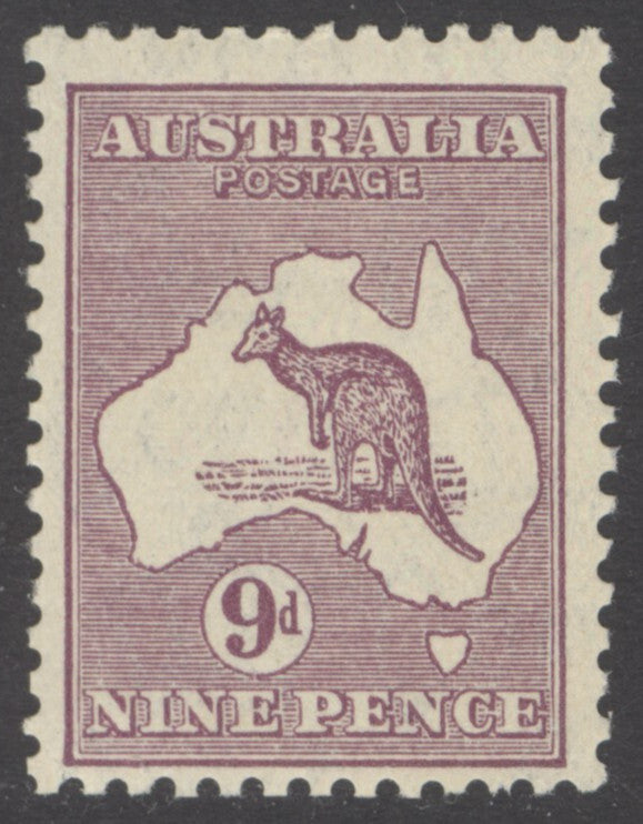 SG 133 Australia 1931-36. 9d violet. A fine fresh lightly mounted mint example CAT £45