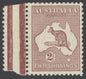 SG 110 Australia 1929-30. 2/- maroon. A fine fresh very lightly mounted mint marginal example CAT £150