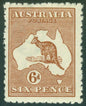 SG 73 Australia 1924-25. 6d chestnut. Very lightly mounted mint CAT £28