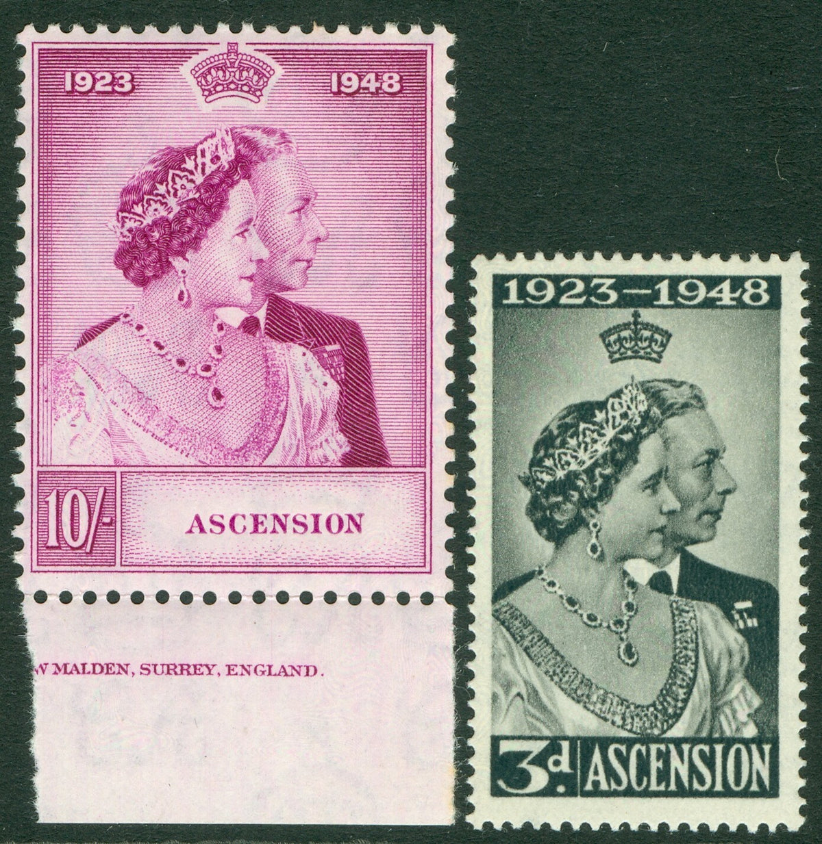 SG 50/51 Ascension 1948 Silver wedding set. Fine unmounted mint CAT £50