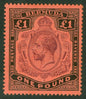 SG 55 Bermuda 1918. £1 purple & black/red. A fine very lightly mounted mint example CAT £275