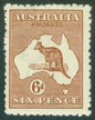 SG 73 Australia 1924-25. 6d chestnut. Very lightly mounted mint CAT £28