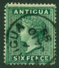 SG 29 Antigua 1884-87 6d deep green. Very fine used Antigua CDS, Jan 10th 1888 CAT £120