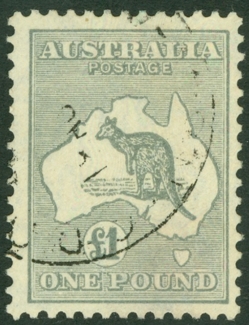 SG 137 Australia 1931-36. £1 grey. Very fine used CAT £300