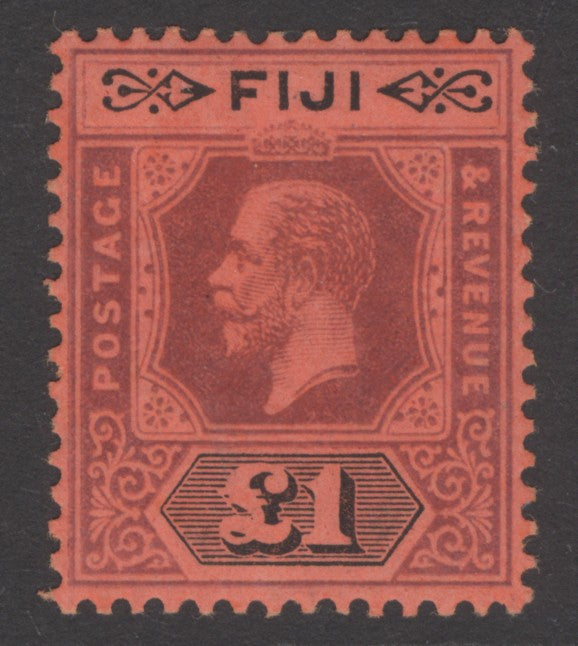 SG 137 Fiji 1912-23. £1 purple & black/red. Very lightly mounted mint CAT £275