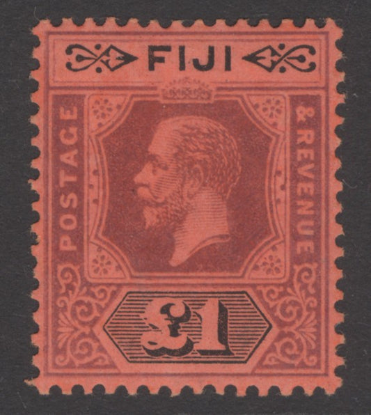 SG 137 Fiji 1912-23. £1 purple & black/red. Very lightly mounted mint CAT £275