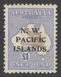 SG 85 N.W Pacific Islands 1915-16. £1 brown & ultramarine. Very lightly mounted mint, well centred & good colours CAT £800